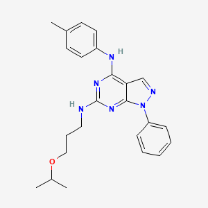molecular formula C24H28N6O B2652096 N~4~-(4-methylphenyl)-1-phenyl-N~6~-[3-(propan-2-yloxy)propyl]-1H-pyrazolo[3,4-d]pyrimidine-4,6-diamine CAS No. 946320-96-3