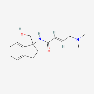 molecular formula C16H22N2O2 B2652099 (E)-4-(Dimethylamino)-N-[1-(hydroxymethyl)-2,3-dihydroinden-1-yl]but-2-enamide CAS No. 2411325-91-0