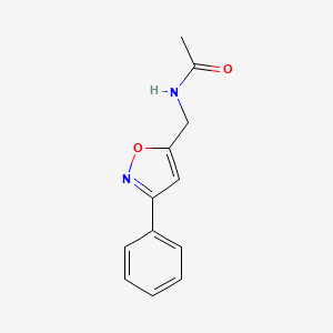 molecular formula C12H12N2O2 B2652104 N-[(3-苯基-1,2-恶唑-5-基)甲基]乙酰胺 CAS No. 13608-58-7