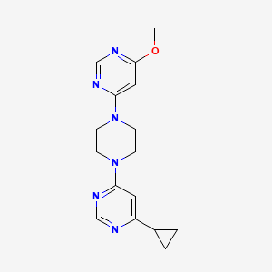 molecular formula C16H20N6O B2652118 4-Cyclopropyl-6-[4-(6-methoxypyrimidin-4-yl)piperazin-1-yl]pyrimidine CAS No. 2415471-75-7