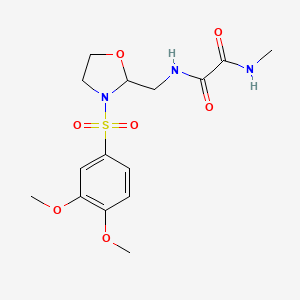 molecular formula C15H21N3O7S B2652129 N''-[[3-(3,4-dimethoxyphenyl)sulfonyl-2-oxazolidinyl]methyl]-N-methyloxamide CAS No. 868983-32-8