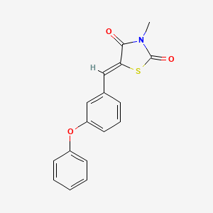 molecular formula C17H13NO3S B2652130 (5Z)-3-甲基-5-[(3-苯氧苯基)亚甲基]-1,3-噻唑烷-2,4-二酮 CAS No. 366819-36-5