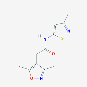 molecular formula C11H13N3O2S B2652131 2-(3,5-dimethylisoxazol-4-yl)-N-(3-methylisothiazol-5-yl)acetamide CAS No. 1235080-66-6