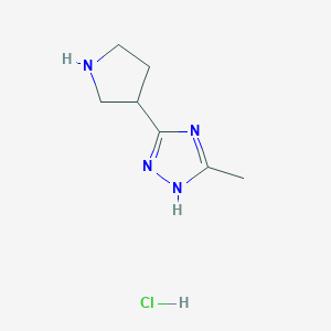 5-methyl-3-(pyrrolidin-3-yl)-1H-1,2,4-triazole hydrochloride