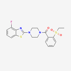 molecular formula C20H20FN3O3S2 B2652141 (2-(Ethylsulfonyl)phenyl)(4-(4-fluorobenzo[d]thiazol-2-yl)piperazin-1-yl)methanone CAS No. 886934-29-8