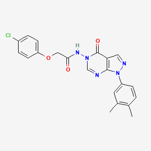 molecular formula C21H18ClN5O3 B2652143 2-(4-chlorophenoxy)-N-(1-(3,4-dimethylphenyl)-4-oxo-1H-pyrazolo[3,4-d]pyrimidin-5(4H)-yl)acetamide CAS No. 899967-44-3