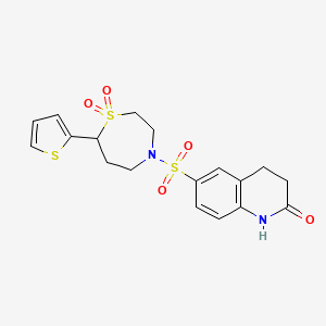 6-((1,1-dioxido-7-(thiophen-2-yl)-1,4-thiazepan-4-yl)sulfonyl)-3,4-dihydroquinolin-2(1H)-one