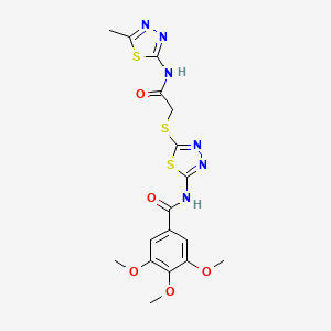 3,4,5-trimethoxy-N-(5-((2-((5-methyl-1,3,4-thiadiazol-2-yl)amino)-2-oxoethyl)thio)-1,3,4-thiadiazol-2-yl)benzamide