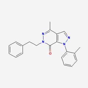 molecular formula C21H20N4O B2652152 4-methyl-6-phenethyl-1-(o-tolyl)-1H-pyrazolo[3,4-d]pyridazin-7(6H)-one CAS No. 942009-27-0