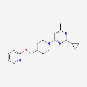 2-Cyclopropyl-4-methyl-6-(4-{[(3-methylpyridin-2-yl)oxy]methyl}piperidin-1-yl)pyrimidine