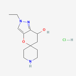 2-Ethylspiro[6,7-dihydropyrano[3,2-c]pyrazole-5,4'-piperidine]-7-ol;hydrochloride