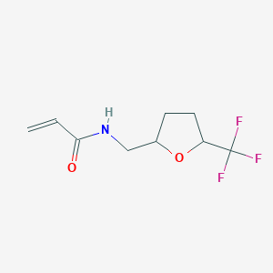 molecular formula C9H12F3NO2 B2652172 N-[[5-(Trifluoromethyl)oxolan-2-yl]methyl]prop-2-enamide CAS No. 2284684-02-0