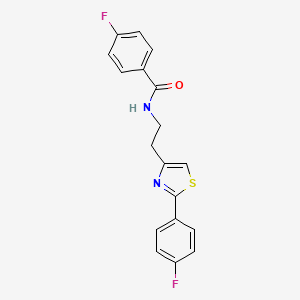 molecular formula C18H14F2N2OS B2652179 4-fluoro-N-[2-[2-(4-fluorophenyl)-1,3-thiazol-4-yl]ethyl]benzamide CAS No. 895785-88-3