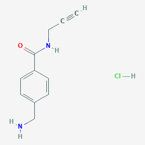 molecular formula C11H13ClN2O B2652182 4-(Aminomethyl)-N-prop-2-ynylbenzamide;hydrochloride CAS No. 2503208-22-6