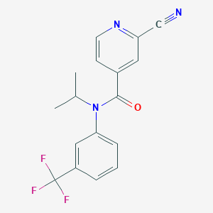 molecular formula C17H14F3N3O B2652183 2-Cyano-N-propan-2-yl-N-[3-(trifluoromethyl)phenyl]pyridine-4-carboxamide CAS No. 1825543-62-1