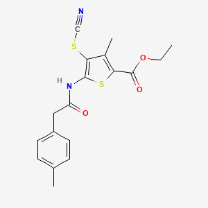 Ethyl 3-methyl-4-thiocyanato-5-(2-(p-tolyl)acetamido)thiophene-2-carboxylate