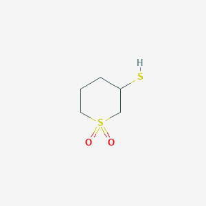 molecular formula C5H10O2S2 B2652195 3-Sulfanyl-1lambda6-thiane-1,1-dione CAS No. 1341419-47-3