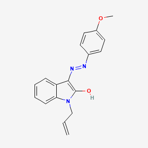 molecular formula C18H17N3O2 B2652201 1-烯丙基-1H-吲哚-2,3-二酮 3-[N-(4-甲氧基苯基)腙] CAS No. 320422-16-0