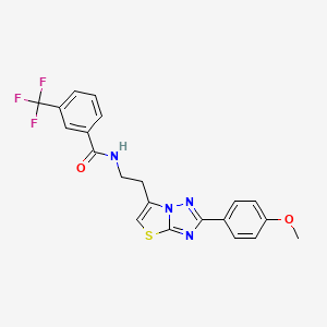 molecular formula C21H17F3N4O2S B2652204 N-(2-(2-(4-methoxyphenyl)thiazolo[3,2-b][1,2,4]triazol-6-yl)ethyl)-3-(trifluoromethyl)benzamide CAS No. 893288-72-7