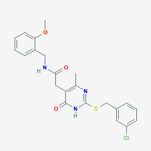 2-(2-((3-chlorobenzyl)thio)-4-methyl-6-oxo-1,6-dihydropyrimidin-5-yl)-N-(2-methoxybenzyl)acetamide