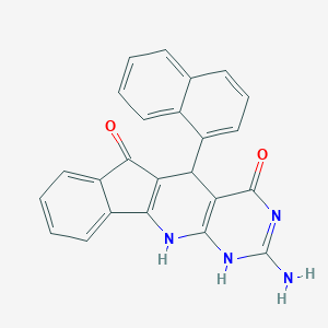molecular formula C24H16N4O2 B265221 6-amino-2-naphthalen-1-yl-5,7,9-triazatetracyclo[8.7.0.03,8.011,16]heptadeca-1(10),3(8),5,11,13,15-hexaene-4,17-dione 