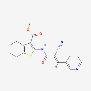molecular formula C19H17N3O3S B2652212 (E)-甲基 2-(2-氰基-3-(吡啶-3-基)丙烯酰胺基)-4,5,6,7-四氢苯并[b]噻吩-3-羧酸酯 CAS No. 868154-64-7