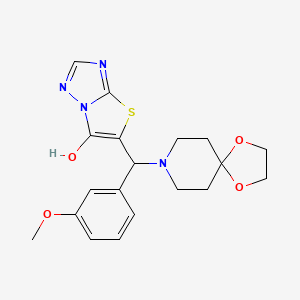 molecular formula C19H22N4O4S B2652213 5-((3-Methoxyphenyl)(1,4-dioxa-8-azaspiro[4.5]decan-8-yl)methyl)thiazolo[3,2-b][1,2,4]triazol-6-ol CAS No. 868220-40-0