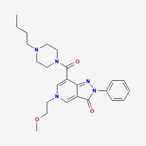 molecular formula C24H31N5O3 B2652216 7-(4-butylpiperazine-1-carbonyl)-5-(2-methoxyethyl)-2-phenyl-2H-pyrazolo[4,3-c]pyridin-3(5H)-one CAS No. 1021095-90-8