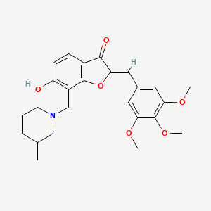 molecular formula C25H29NO6 B2652219 (Z)-6-hydroxy-7-((3-methylpiperidin-1-yl)methyl)-2-(3,4,5-trimethoxybenzylidene)benzofuran-3(2H)-one CAS No. 869077-94-1