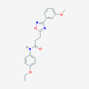 molecular formula C20H21N3O4 B265222 N-(4-ethoxyphenyl)-3-[3-(3-methoxyphenyl)-1,2,4-oxadiazol-5-yl]propanamide 