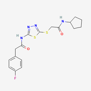 N-cyclopentyl-2-((5-(2-(4-fluorophenyl)acetamido)-1,3,4-thiadiazol-2-yl)thio)acetamide