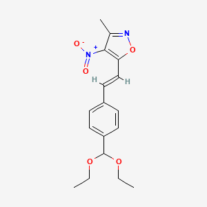 molecular formula C17H20N2O5 B2652231 5-[(E)-2-[4-(diethoxymethyl)phenyl]ethenyl]-3-methyl-4-nitro-1,2-oxazole CAS No. 303995-43-9