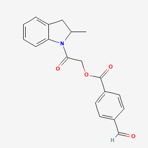[2-(2-Methyl-2,3-dihydroindol-1-yl)-2-oxoethyl] 4-formylbenzoate