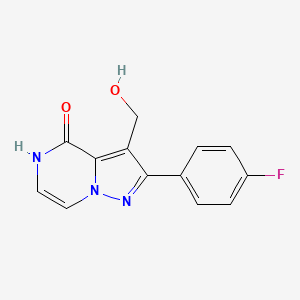 molecular formula C13H10FN3O2 B2652235 2-(4-fluorophenyl)-3-(hydroxymethyl)pyrazolo[1,5-a]pyrazin-4(5H)-one CAS No. 1432436-64-0