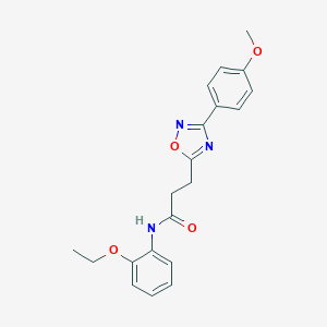 molecular formula C20H21N3O4 B265224 N-(2-ethoxyphenyl)-3-[3-(4-methoxyphenyl)-1,2,4-oxadiazol-5-yl]propanamide 