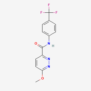 molecular formula C13H10F3N3O2 B2652243 6-methoxy-N-(4-(trifluoromethyl)phenyl)pyridazine-3-carboxamide CAS No. 1334376-58-7