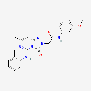 molecular formula C22H22N6O3 B2652249 N~1~-(3-methoxyphenyl)-2-[7-methyl-3-oxo-5-(2-toluidino)[1,2,4]triazolo[4,3-c]pyrimidin-2(3H)-yl]acetamide CAS No. 1340970-19-5