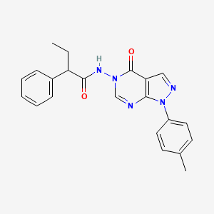 molecular formula C22H21N5O2 B2652251 N-(4-氧代-1-(对甲苯基)-1H-吡唑并[3,4-d]嘧啶-5(4H)-基)-2-苯基丁酰胺 CAS No. 900008-25-5