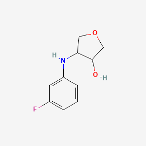 molecular formula C10H12FNO2 B2652252 4-[(3-氟苯基)氨基]噁唑烷-3-醇 CAS No. 1183972-22-6