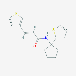 molecular formula C16H17NOS2 B2652259 (2E)-N-[1-(thiophen-2-yl)cyclopentyl]-3-(thiophen-3-yl)prop-2-enamide CAS No. 2097939-39-2