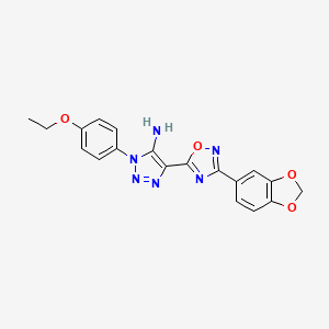 molecular formula C19H16N6O4 B2652270 5-[3-(1,3-苯并二氧杂环-5-基)-1,2,4-恶二唑-5-基]-3-(4-乙氧苯基)三唑-4-胺 CAS No. 892763-01-8