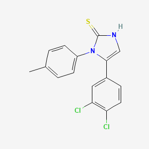 molecular formula C16H12Cl2N2S B2652274 5-(3,4-二氯苯基)-1-(对甲苯基)-1H-咪唑-2(3H)-硫酮 CAS No. 1105191-07-8