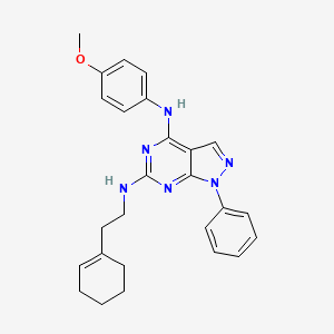 molecular formula C26H28N6O B2652279 N6-[2-(环己-1-烯-1-基)乙基]-N4-(4-甲氧基苯基)-1-苯基-1H-吡唑并[3,4-d]嘧啶-4,6-二胺 CAS No. 946348-76-1