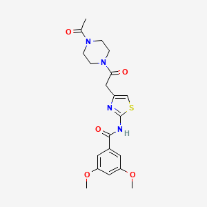 molecular formula C20H24N4O5S B2652280 N-(4-(2-(4-acetylpiperazin-1-yl)-2-oxoethyl)thiazol-2-yl)-3,5-dimethoxybenzamide CAS No. 921559-53-7