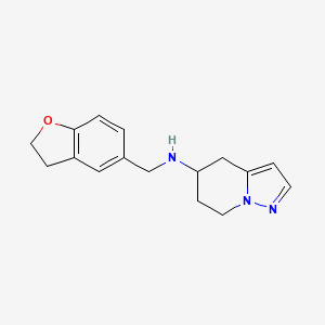 molecular formula C16H19N3O B2652284 N-((2,3-dihydrobenzofuran-5-yl)methyl)-4,5,6,7-tetrahydropyrazolo[1,5-a]pyridin-5-amine CAS No. 2034607-80-0