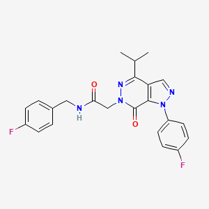 molecular formula C23H21F2N5O2 B2652290 N-(4-fluorobenzyl)-2-(1-(4-fluorophenyl)-4-isopropyl-7-oxo-1H-pyrazolo[3,4-d]pyridazin-6(7H)-yl)acetamide CAS No. 946332-30-5