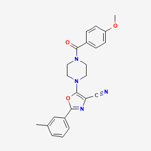 5-(4-(4-Methoxybenzoyl)piperazin-1-yl)-2-(m-tolyl)oxazole-4-carbonitrile