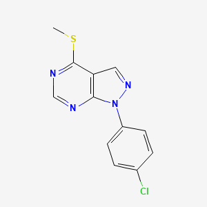 molecular formula C12H9ClN4S B2652304 1-(4-Chlorophenyl)-4-methylsulfanylpyrazolo[3,4-d]pyrimidine CAS No. 893912-39-5