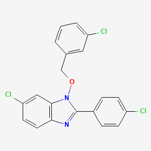 6-chloro-1-[(3-chlorobenzyl)oxy]-2-(4-chlorophenyl)-1H-1,3-benzimidazole