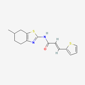 molecular formula C15H16N2OS2 B2652309 (E)-N-(6-methyl-4,5,6,7-tetrahydrobenzo[d]thiazol-2-yl)-3-(thiophen-2-yl)acrylamide CAS No. 476307-94-5